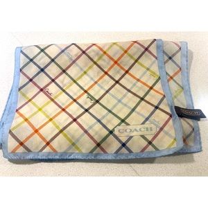 BEAUTIFUL COACH Heritage Plaid 100% Silk Scarf 🤍🧡